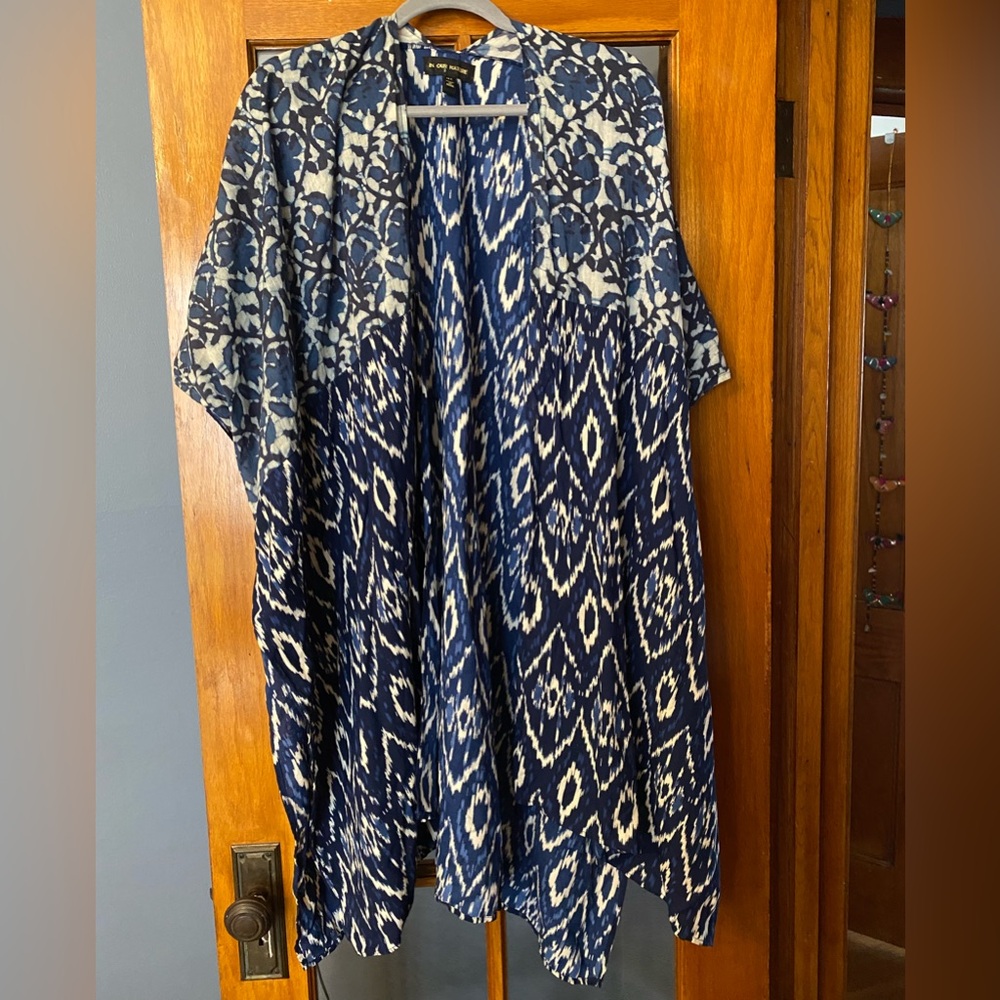 Indigo Ikat Kimono Coverup - Picture 3 of 8